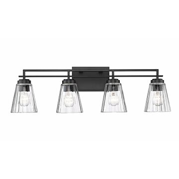 Lyna 4-Light Bathroom Vanity Light in Matte Black