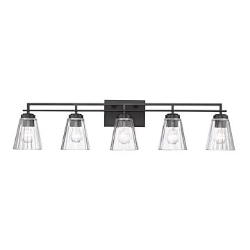 Lyna 5-Light Bathroom Vanity Light in Matte Black