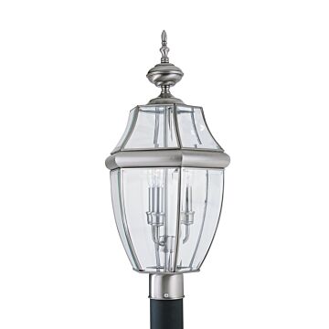 Generation Lighting Lancaster 3-Light 24 Outdoor Post Light in Antique Brushed Nickel