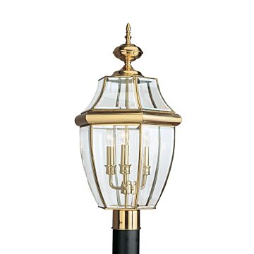 Generation Lighting Lancaster 3-Light 24 Outdoor Post Light in Polished Brass