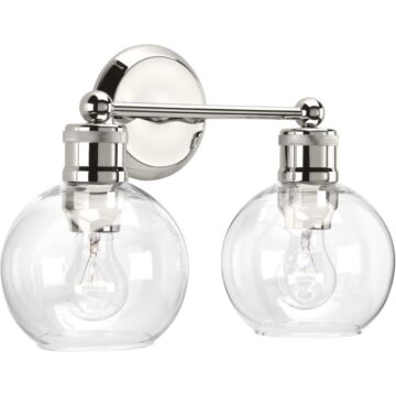 Hansford 2-Light Bathroom Vanity Light in Polished Nickel