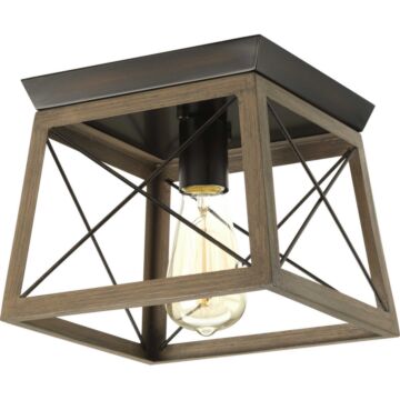 Briarwood 1-Light Flush Mount in Antique Bronze