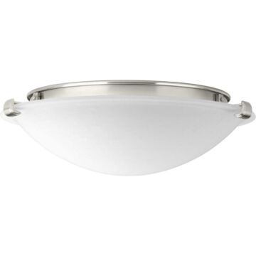 Linen Dome LED 1-Light LED Flush Mount in Brushed Nickel