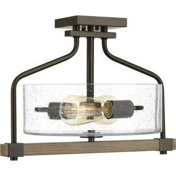 Barnes Mill 2-Light Two light Semi-Flush Mount in Antique Bronze