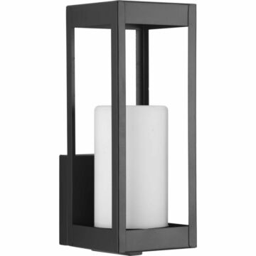 Patewood 1-Light Wall Lantern in Black