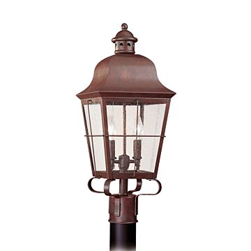 Chatham 2-Light Outdoor Post Lantern in Weathered Copper