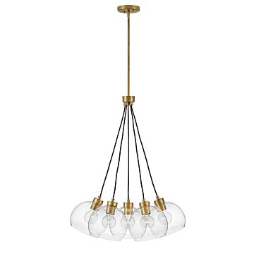 Lark Rumi 5 Light Pendant Light in Lacquered Brass