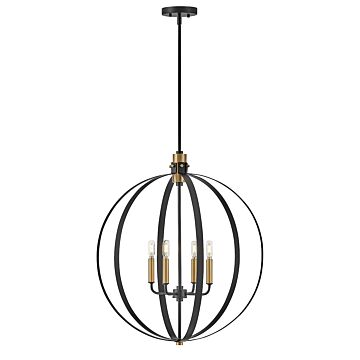 Lark Cirque 4 Light Chandelier in Black