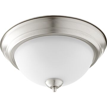 3063 Ceiling Mounts Two Light Ceiling Mount in Satin Nickel  Satin Opal by Quorum International