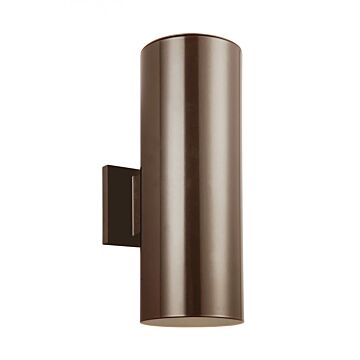 Outdoor Cylinders Two Light Outdoor Wall Lantern in Bronze by Visual Comfort Studio