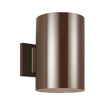 Sea Gull Cylinders 9 Inch Outdoor Wall Light in Bronze