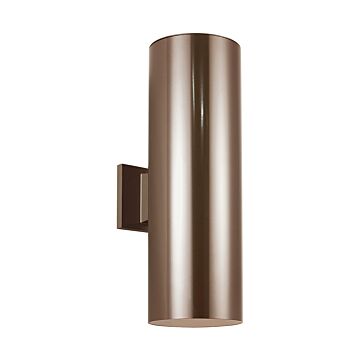 Outdoor Cylinders Two Light Outdoor Wall Lantern in Bronze by Visual Comfort Studio