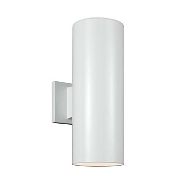Outdoor Cylinders Two Light Outdoor Wall Lantern in White by Visual Comfort Studio