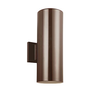 Outdoor Cylinders Two Light Outdoor Wall Lantern in Bronze by Visual Comfort Studio