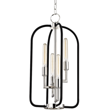 Hudson Valley Angler 4 Light Chandelier in Polished Nickel