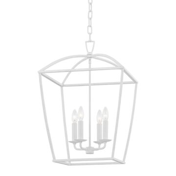 Bryant Four Light Pendant in White Plaster by Hudson Valley