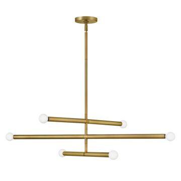 Lark Millie 6 Light Chandelier in Lacquered Brass