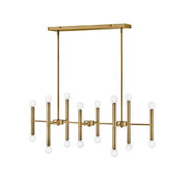 Millie 16-Light LED Linear Chandelier in Lacquered Brass