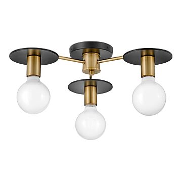 Lark Bobbie 3 Light Chandelier in Lacquered Brass