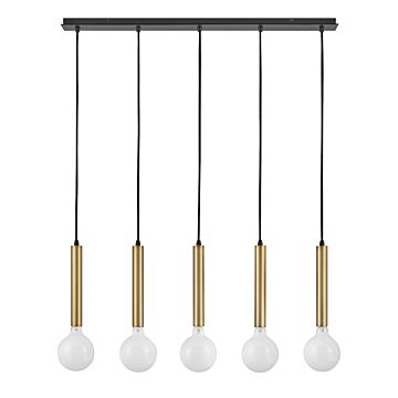 Lark Bobbie 5 Light Chandelier in Lacquered Brass