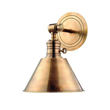 Garden City One Light Wall Sconce in Aged Brass by Hudson Valley
