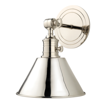 Garden City One Light Wall Sconce in Polished Nickel by Hudson Valley