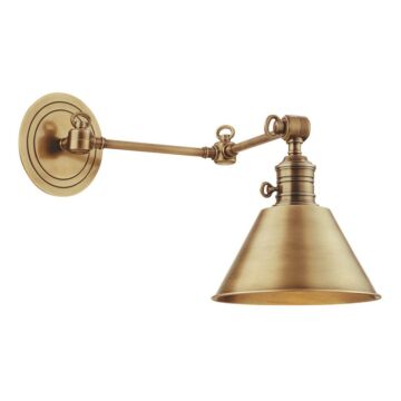 Garden City One Light Wall Sconce in Aged Brass by Hudson Valley