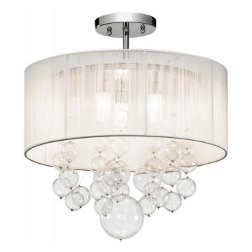Elan Imbuia 18 Inch 3 Light Bubble Glass Semi Flush in Chrome