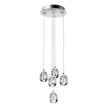 Elan Lavinia 12.25 Inch 5 Light Round Crystal Pendant in Chrome