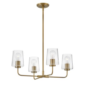 Lark Kline 4 Light Chandelier in Lacquered Brass