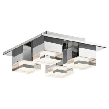 Elan Gorve 12.5 Inch 4 Light LED Cubic Zirconia Chip Ceiling Light in Chrome