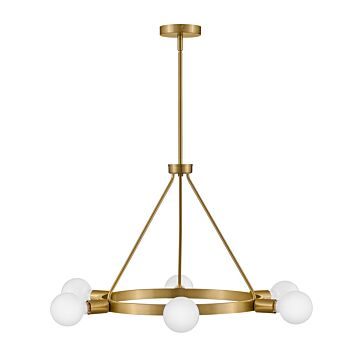 Orla 6-Light LED Chandelier in Lacquered Brass