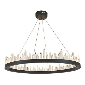 Malta 40-Light LED Chandelier in Satin Dark Grey