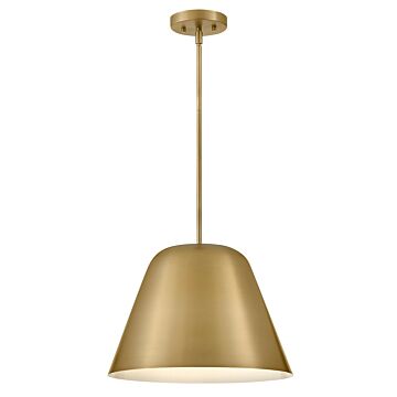 Madi 1-Light LED Pendant in Lacquered Brass