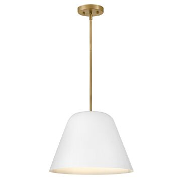 Madi 1-Light LED Pendant in Lacquered Brass