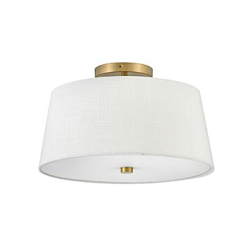 Beale 2-Light LED Flush Mount Ceiling Light in Lacquered Brass