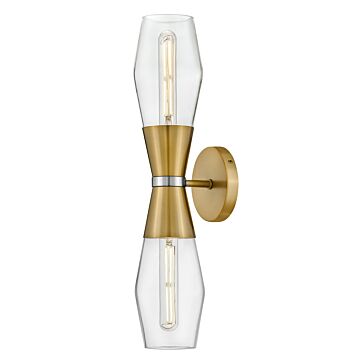 Livie 2-Light LED Wall Sconce in Lacquered Brass