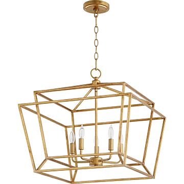 Quorum Monument 5 Light 20 Inch Dinette & Breakfast Chandelier in Gold Leaf