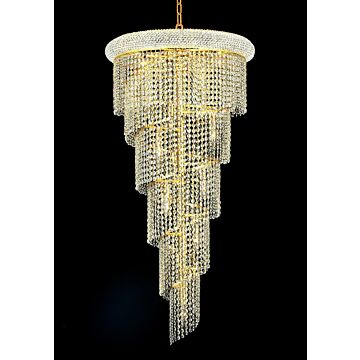 Spiral 18-Light Chandelier in Gold