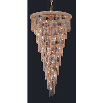 Spiral 26 Light Chandelier in Gold by Elegant Lighting
