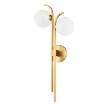 Laval Two Light Wall Sconce in Aged Brass by Hudson Valley