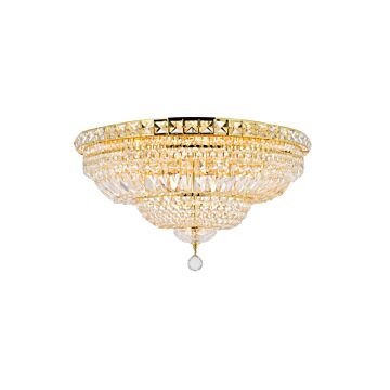 Tranquil 12-Light Flush Mount in Gold