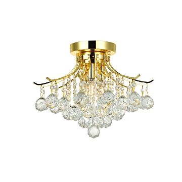 Toureg 3-Light Flush Mount in Gold