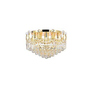 Corona 9-Light Flush Mount in Gold
