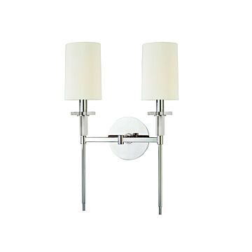 Amherst Two Light Wall Sconce in Polished Nickel by Hudson Valley