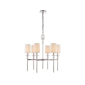 Amherst Six Light Chandelier in Polished Nickel by Hudson Valley