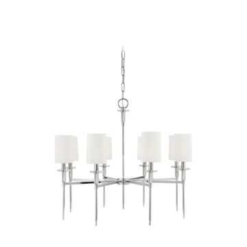 Amherst Eight Light Chandelier in Polished Nickel by Hudson Valley