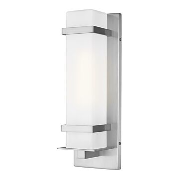 Sea Gull Alban LED Outdoor Wall Light in Satin Aluminum