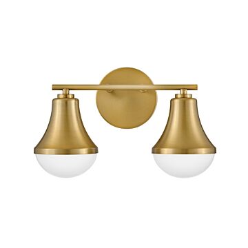 Haddie 2-Light LED Bathroom Vanity Light in Lacquered Brass