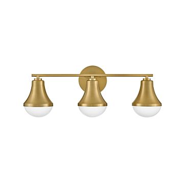 Haddie 3-Light LED Bathroom Vanity Light in Lacquered Brass